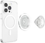PopSockets Phone Grip Compatible with MagSafe, Adapter Ring for MagSafe Included, Phone Holder, Wireless Charging Compatible – Clear