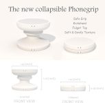 DALSTONE Cute 2D Daisy Flower Shape Collapsible Expandable Multi Functional Mobile Phone Grip Stand Holder for Smartphone Tablet Cell Phone Accessory (White Pink)