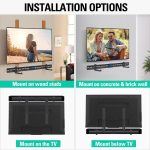 Mounting Dream Soundbar Mount Sound Bar TV Bracket with Holes/Without Holes, Non-Slip Base Holder Extends 3.4″ to 6.1″, Up to 20 LBS, Safe and Easy to Install MD5425