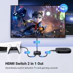 UGREEN HDMI Switch 4K@60Hz, Bi-Directional HDMI Switcher 2 in 1 Out HDMI Splitter 1 Input 2 Output Supports UHD 3D HDR Compatible with PS5, PS4, Xbox Series X/S, Roku, Fire Stick, Black