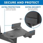 Mount-It! Speaker Wall Mounts, Pair of Universal Side Clamping Bookshelf Speaker Mounting Brackets, Large or Small Speakers, 2 Mounts, 55 Lbs Capacity, Black (MI-SB37)