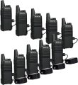 Retevis RT22 Walkie Talkies Rechargeable,Long Range Two Way Radio,2 Way Radio for Adults, VOX Handsfree, Mini, Sleek, Compact, for Business Office School Church Restaurant Retail(Black,10 Pack)