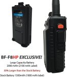BAOFENG BF-F8HP (UV-5R 3rd Gen) 8-Watt Dual Band Two-Way Radio (136-174MHz VHF & 400-520MHz UHF) Includes Full Kit with Large Battery