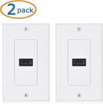 Cable Matters 2-Pack 1-Port HDMI Wall Plate in White (4K UHD, ARC, and Ethernet Pass-Thru Support)