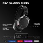 SteelSeries Arctis Pro Wireless Gaming Headset – High Fidelity 2.4 GHz Wireless – Mixable Bluetooth – Non-Stop Dual Battery – OLED Base Station – AI Noise Canceling Mic – PC, PS5, PS4, Mobile – Black