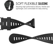 MoKo Band Compatible with Garmin Fenix 3/Fenix 5X, Soft Silicone Replacement Watch Band fit Garmin Fenix 3/Fenix 3 HR/Fenix 5X/5X Plus/D2 Delta PX/Descent Mk1 Smart Watch – Black