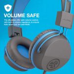 JLab JBuddies Studio On-Ear Kids Wired Headphones, Toddler Headphones, Kid Safe, Studio Volume Safe, Volume Limiter, Folding, Adjustable, Noise Isolation, with Mic (Graphite/Blue)