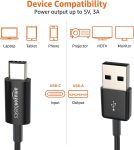 Amazon Basics USB-C to USB-A 2.0 Fast Charger Cable, 480Mbps Speed, USB-IF Certified, for Apple iPhone 15, iPad, Samsung Galaxy, Tablets, Laptops, 3 Foot, Black