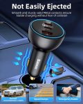 160W USB C Car Charger, Baseus Type C Car Charger, QC5.0 PD3.0 PPS 3 Ports Super Fast Charging Car Phone Charger Adapter for iPhone 15 14 13 Pro, Samsung S22 iPad MacBook Pro
