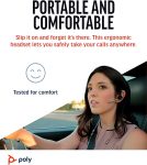 Poly Voyager Legend Wireless Headset (Plantronics) – Single-Ear via Bluetooth w/Noise-Canceling Mic – Voice Controls – Mute & Volume Buttons – Ergonomic Design -Connect to Mobile/Tablet -FFP