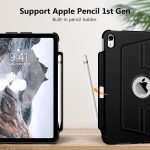 Fintie Rotating Case for iPad 10th Generation 10.9 Inch Tablet (2022 Model) with Pencil Holder – 360 Degree Rotating Protective Stand Cover with Auto Sleep/Wake, Black