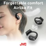 JVC New Nearphones Open Ear True Wireless Headphones with 16mm Large Drivers for Powerful Sound, Single Ear use, Compact Size, and Long Battery Life (up to 38 Hours) – HANP50TB (Black)
