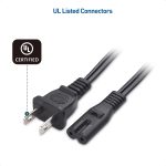 Cable Matters 2 Pack 2 Prong TV Power Cord 10 ft, AC Power Cord Compatible with Samsung LG Sony Insignia TCL Sharp Toshiba Hisense TV PS4 PS5, Non Polarized (NEMA 1-15P to IEC C7) – 10 Feet