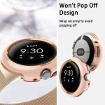 3 Pack – Fintie Hard PC Case for Google Pixel Watch 2/1, Premium Google Pixel Watch Accessories Bumber Case Cover Shell (Without Screen Protector) Shock Proof, White/Pink/Black