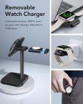 ESR 3 in 1 Charging Station for Apple MagSafe Charger Stand for iPhone & [Certified] Portable Apple Watch Charger, Travel Charger for Multiple Devices iPhone 15/14/13/12 & Watch & AirPods, Black