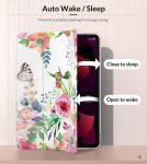 MoKo Case Fit iPad Air 5th/4th Generation 10.9 Inch Case 2022/2020, Slim Trifold Stand Cover with Soft Frosted Back, Auto Wake/Sleep, Support Touch ID and iPad 2nd Pencil Charging,Fragrant Flowers