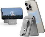 ESR for Magsafe Wallet, Magnetic Geo iPhone Wallet with Full Find My Functionality, Up to 3,000g Magnet Strength, Wallet Tracker with Adjustable Stand, for iPhone 15/14/13/12 Series, Grey