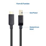 Cable Matters USB C to USB B 3.0 Cable 3.3 ft (USB C to USB Type B 3.0, 3.0 USB B to USB C), Black