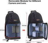 MOSISO Camera Sling Bag, DSLR/SLR/Mirrorless Camera Case Shockproof Photography Camera Backpack with Tripod Holder & Removable Modular Inserts Compatible with Canon/Nikon/Sony/Fuji, Black
