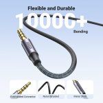 UGREEN 3.5mm Audio Cable Braided 4-Pole Hi-Fi Stereo TRRS Jack Shielded Male to Male AUX Cord Compatible with iPad, Samsung Phones, Tablets, Car Home Stereos, Headphones, Speaker, 6FT