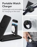 ESR 3 in 1 Charger for Magsafe, Travel Charger Stand for Magsafe, Made for Apple Watch Certified, Foldable Charging Station Compatible with Magsafe and iPhone 15/14/13/12, AirPods Pro, Black