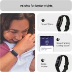 Fitbit Inspire 3 Health &-Fitness-Tracker with Stress Management, Workout Intensity, Sleep Tracking, 24/7 Heart Rate and more, Midnight Zen/Black One Size (S & L Bands Included)