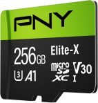 PNY 256GB Elite-X microSDXC UHS-I Memory Card – 100MB/s, U3, V30, A1, 4K, Full HD, micro SD