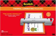 Scotch Thermal Laminating Pouches, Legal Size 11 x 17 Inches, 25 Pack Laminating Sheets, 3 Mil, Education Supplies & Craft Supplies, For Use With Thermal Laminators
