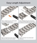 MoKo Titanium Band Compatible with Apple Watch Band 49mm 45mm 44mm 42mm iWatch Ultra2 Ultra SE 2 SE Series 9 8 7 6 5 4 3 2 1, Titanium Replacement Watch Band with Folding Clasp