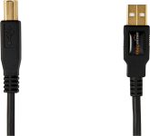 Amazon Basics USB-A to USB-B 2.0 Cable for Printer or External Hard Drive, Gold-Plated Connectors, 10 Foot, Black