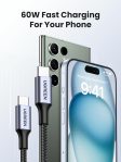 UGREEN USB C to USB C Cable, 60W 2-Pack Nylon Braided USB C Cable for iPhone 15, Samsung Galaxy S23, Google Pixel 7, MacBook Air/Pro, Dell XPS, iPad Pro/Mini/Air, Switch, Steam Deck 3.3FT