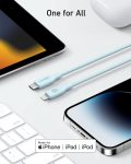Anker USB-C to Lightning Cable, 541 (Misty Blue, 6ft), MFi Certified, Bio-Based Fast Charging Cable for iPhone 14 14pro 14pro Max 13 13 Pro 12 11 X XS XR 8 Plus (Charger Not Included)