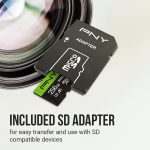 PNY 256GB Elite-X microSDXC UHS-I Memory Card – 100MB/s, U3, V30, A1, 4K, Full HD, micro SD