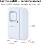 GE Personal Security Window and Door Alarm, 2 Pack, DIY Protection, Burglar Alert, Wireless Chime/Alarm, Easy Installation, Home Security, Ideal for Home, Garage, Apartment and More,White, 45115