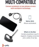 Poly Voyager Legend Wireless Headset (Plantronics) – Single-Ear via Bluetooth w/Noise-Canceling Mic – Voice Controls – Mute & Volume Buttons – Ergonomic Design -Connect to Mobile/Tablet -FFP