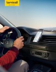 Lamicall Car Cell Phone Mount, Air Vent Clip Holder, Universal Stand Hands Free Cradle Compatible with Phone 12 Mini 11 Pro Xs Xs Max Xr X 8 7 6 6s Plus SE and Other 4.7-6.5” Smartphones – Gray