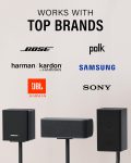 Sanus Adjustable Height Speaker Stand – Extends 28″ to 38″ – Holds Satellite & Small Bookshelf Speakers (i.e. Bose, Harmon Kardon, Polk, JBL, KEF, Klipsch, Sony and Others) – Set of 2 – Model HTBS