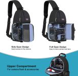 MOSISO Camera Sling Bag, DSLR/SLR/Mirrorless Camera Case Shockproof Photography Camera Backpack with Tripod Holder & Removable Modular Inserts Compatible with Canon/Nikon/Sony/Fuji, Black