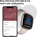 Fitbit Sense Advanced Smartwatch with Tools for Heart Health, Stress Management & Skin Temperature Trends, White/Gold, One Size (S & L Bands Included)
