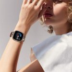 Fintie Bands Compatible with Fitbit Versa 4 / Fitbit Versa 3 / Sense 2 / Fitbit Sense, Genuine Leather Band Replacement Accessories Strap Wristband