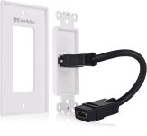 Cable Matters 2-Pack 1-Port HDMI Wall Plate in White (4K UHD, ARC, and Ethernet Pass-Thru Support)