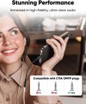 Highwings USB Type C to 3.5mm Female Headphone Jack Adapter, (3-Pack) USB C to Aux Audio Dongle Adapter Compatible for iPhone 15 Pro Max/15 Pro/15 Plus, Samsung Galaxy S23/S22/S21 Ultra,iPad Pro-Black