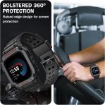 Fintie Bands with Case Compatible with Fitbit Versa 4/3 / 2/1 / Versa Lite/Fitbit Sense 2 / Sense, Protective Case Strap Rugged Sport Band Men