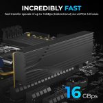 SABRENT M.2 NVMe SSD to PCIe x16 Tool-Free Add-in Card (AIC) with Aluminum Heatsink, M.2 PCIe Adapter for Gen5 SSDs PCIe 5.0, Backwards Compatible with Previous PCIe Generations (EC-TFPE)