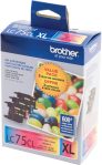 Brother LC753PKS XL High Yield 3 Pack – 1 Each LC75C, LC75M, LC75Y Ink