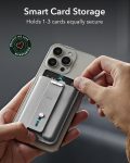 ESR for Magsafe Wallet, Magnetic Geo iPhone Wallet with Full Find My Functionality, Up to 3,000g Magnet Strength, Wallet Tracker with Adjustable Stand, for iPhone 15/14/13/12 Series, Grey
