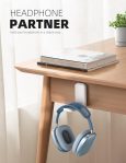 Lamicall Headphone Stand, Sticky Headset Hanger – Adhesive Headphone Holder Hook Mount, Headset Stand Holder Clip Under Desk, Earphone Clamp for Airpods Max, HyperX, Sennheiser, White