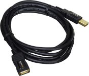 Amazon Basics USB-A 2.0 Extension Cable, for Printer, Mouse or Keyboard, Male to Female, 480Mbps Transfer Speed, 6.5 Foot, Black