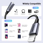 UGREEN Headphone Adapter Lightning to 3.5mm Adapter Apple MFi Certified Aux Audio Jack Dongle Compatible with iPhone 14 Pro Max/14 Plus/13 12 Pro Max/SE/11 Pro Max/XS, Grey