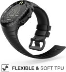 MoKo Suunto Core Watch Band, Classic Replacement Soft Wrist Band Strap with Metal Clasp for Suunto Core Smart Watch, Fits 5.51″-9.06″ (140mm-230mm) Wrist, All Black